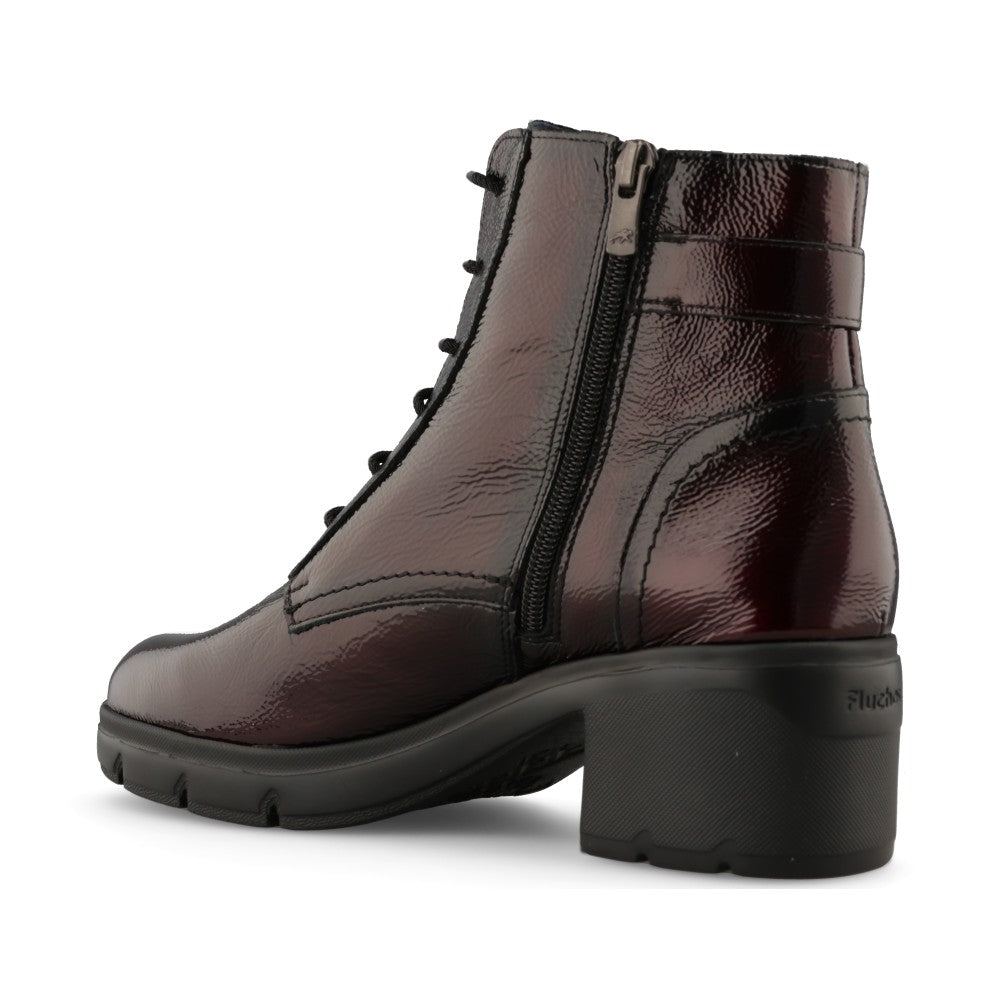 Ladies F2107 Fugaz Heeled Ankle Boot In Burgandy