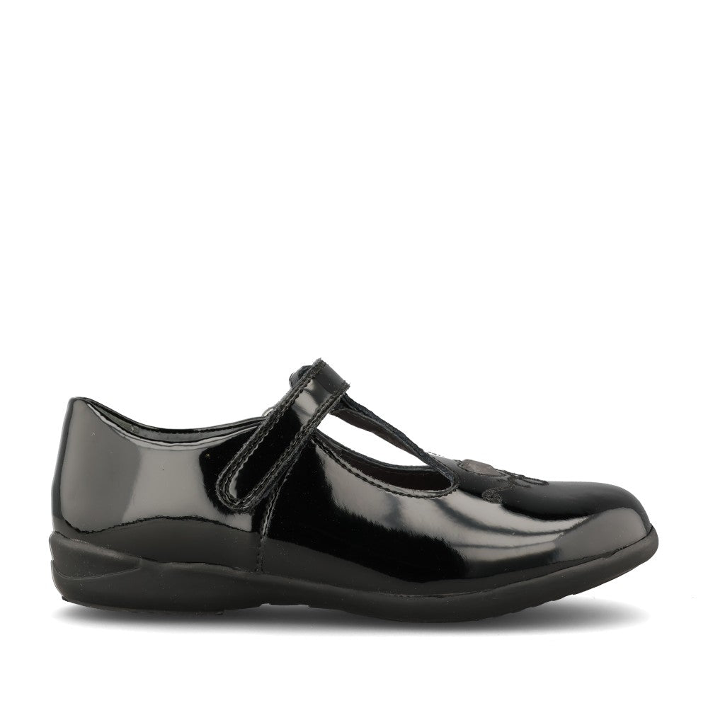 Girls Stardust Black Patent Mary Jane Shoe In Kids G Fit