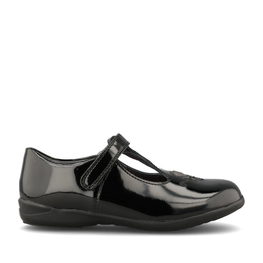 Girls Stardust Black Patent Mary Jane Shoe In Kids G Fit