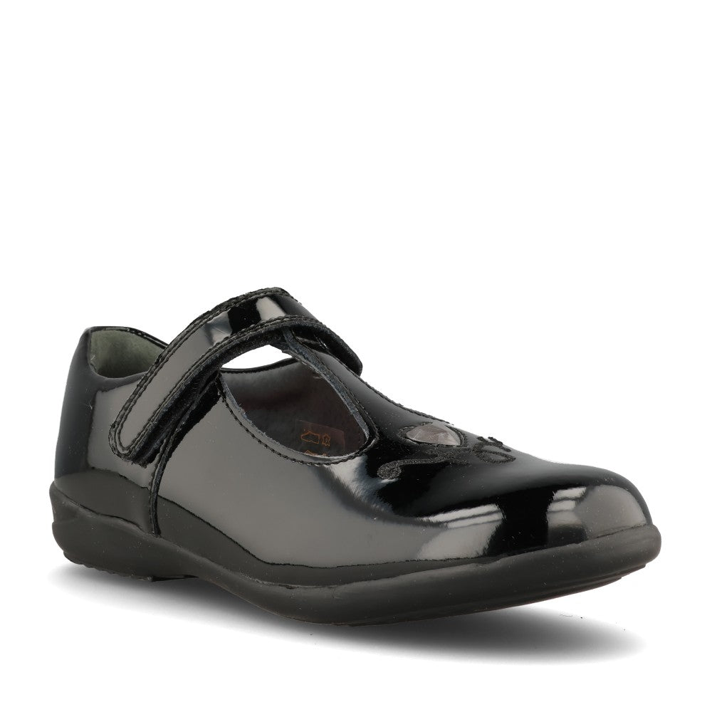 Girls Stardust Black Patent Mary Jane Shoe In Kids G Fit