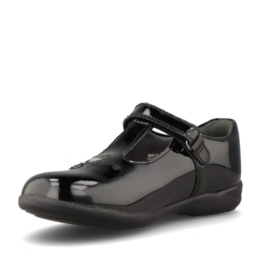 Girls Stardust Black Patent Mary Jane Shoe In Kids G Fit