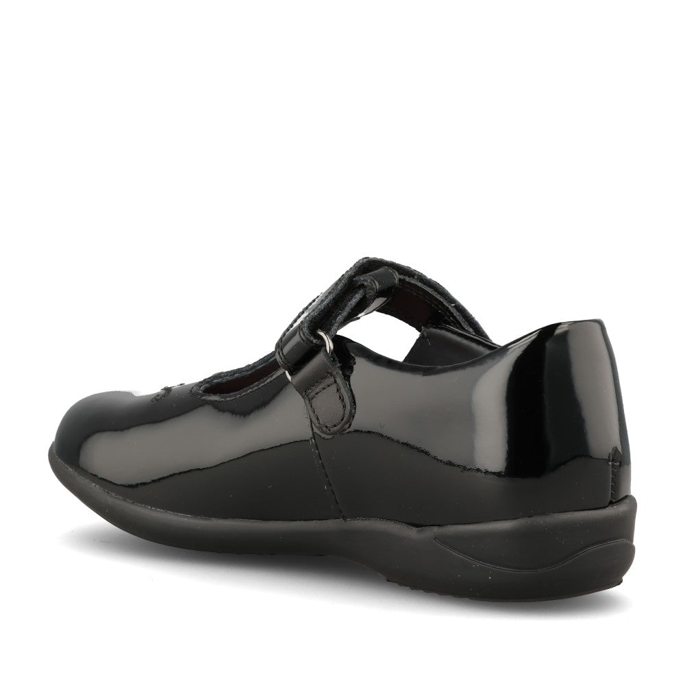 Girls Stardust Black Patent Mary Jane Shoe In Kids G Fit