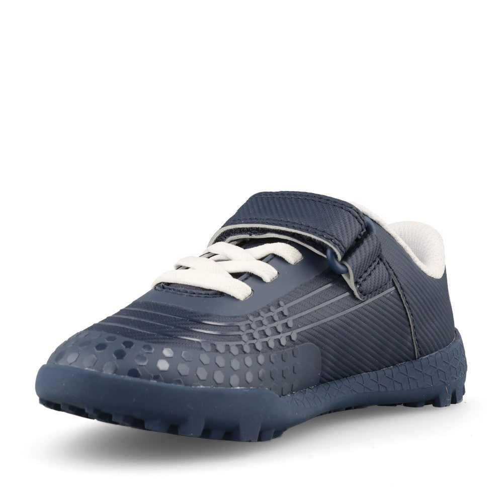 Clarks Boys Cica Goal K G-FIT Velcro Trainer in Navy