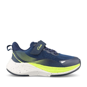 Clarks Boys LUMEN HERO G-fit Navy Velcro Trainer in Kids G Fit