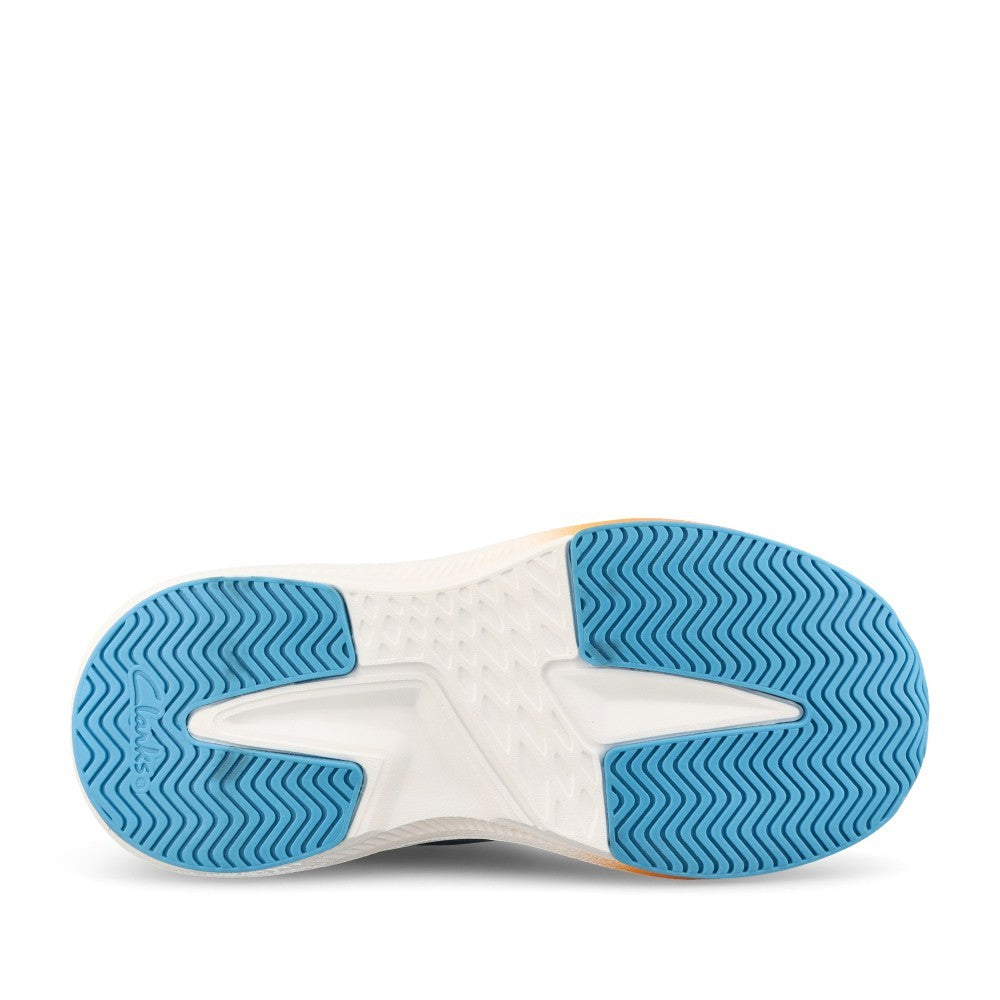 Clarks Boys LUMEN HERO K G-fit Blue Velcro Trainer in Kids G Fit
