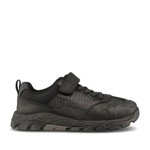 Clarks Boys STEGGY2SOAR K G-FIT Velcro Shoe in Black Leather