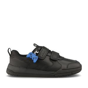 Clarks Boys Laser Play K G-FIT Velcro in Black Leather