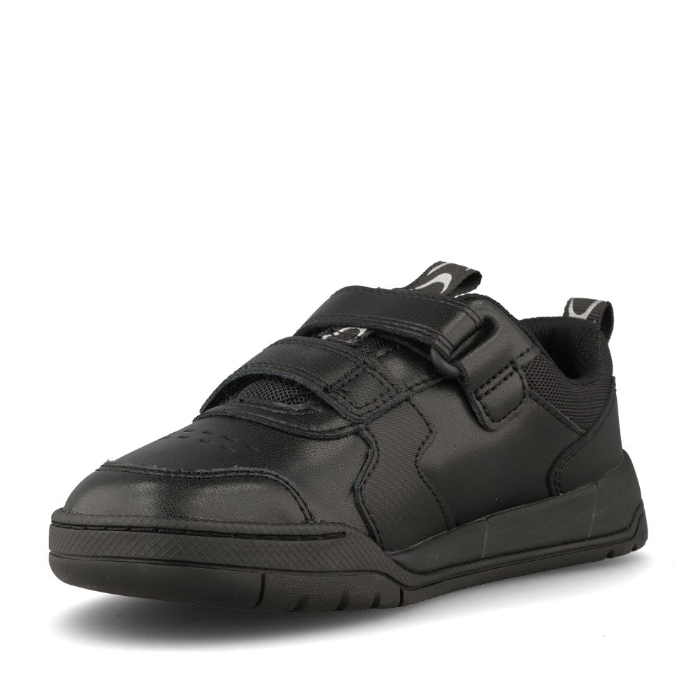 Clarks Boys Laser Play K F-FIT Velcro in Black Leather