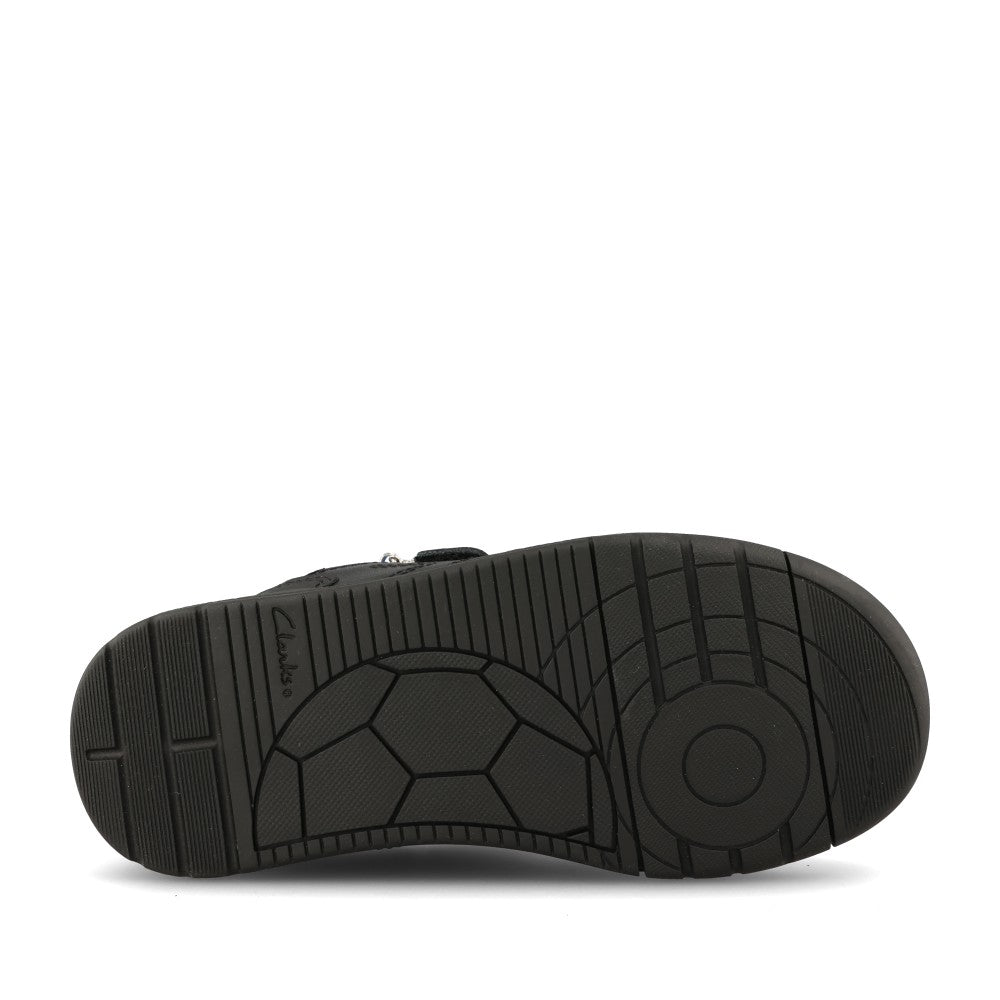 Clarks Boys Laser Play K G-FIT Velcro in Black Leather