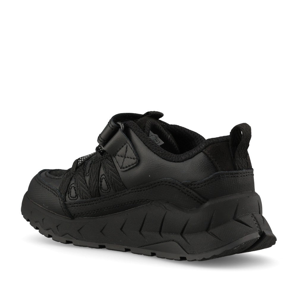 Clarks Boys Selva Trail K F-FIT Velcro Shoe in Black Leather