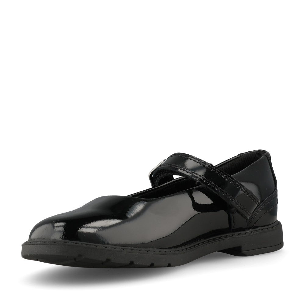 Clarks Girls Scala Bar F-FIT Mary Jane Sho in Black Patent