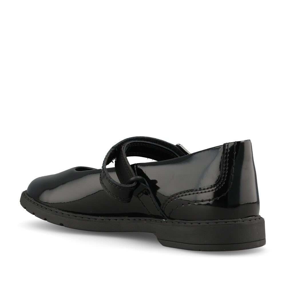 Clarks Girls Scala Bar F-FIT Mary Jane Sho in Black Patent