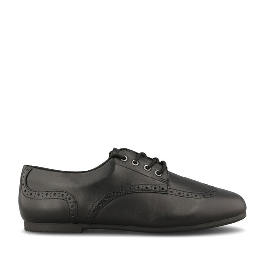 Clarks Girls Porto Lace Y F-FIT Lace Up Sho in Black Leather