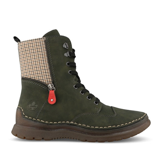 Rieker Ladies 53601 Lace Boot In Green