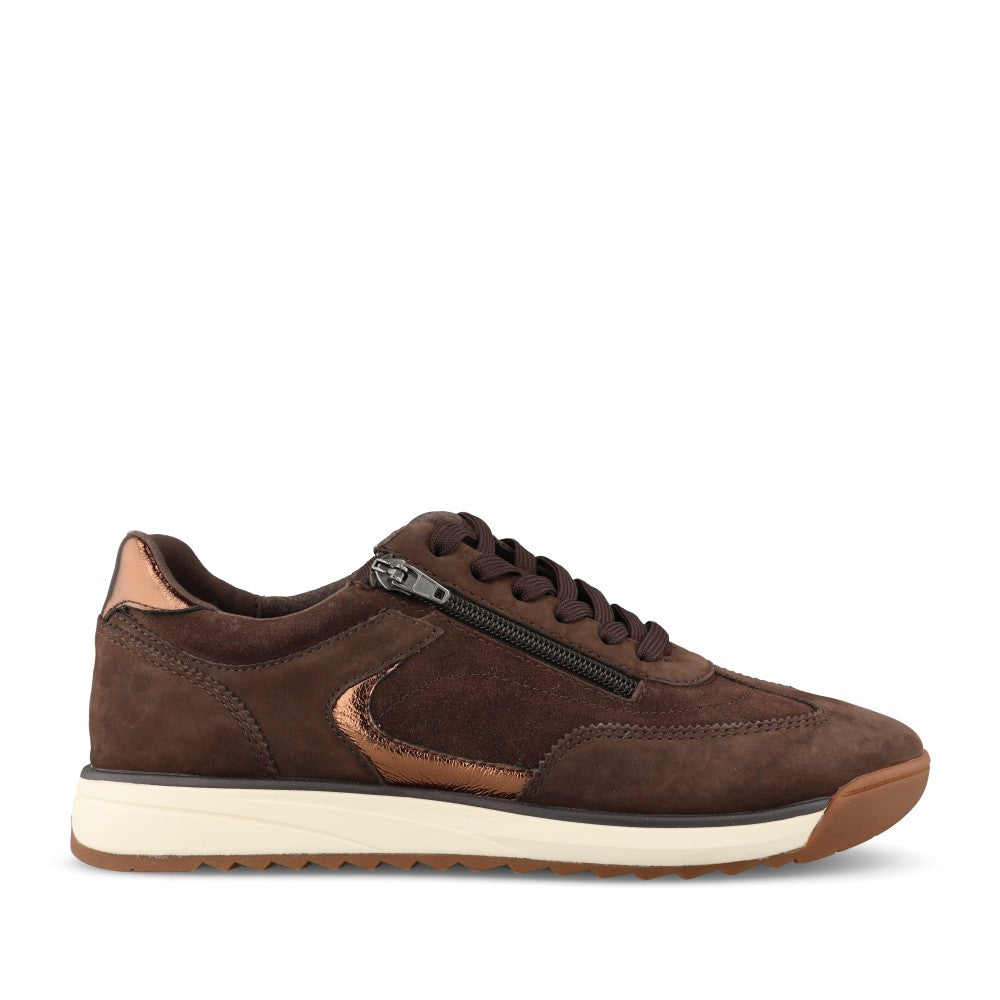 Waldlaufer Ladies 575001 Carmen H-Fit Laced Trainer In Brown-Multi