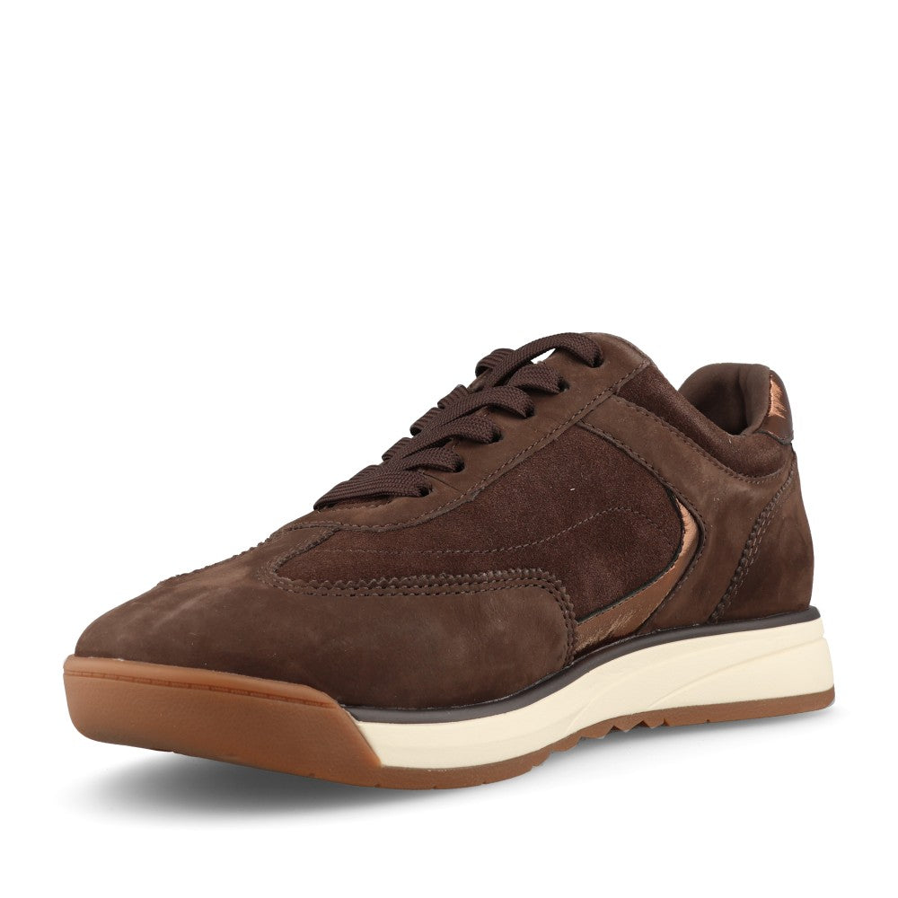 Waldlaufer Ladies 575001 Carmen H-Fit Laced Trainer In Brown-Multi
