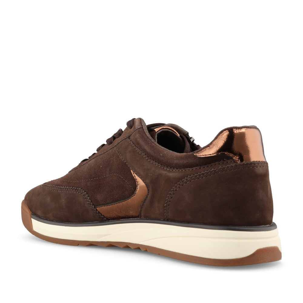 Waldlaufer Ladies 575001 Carmen H-Fit Laced Trainer In Brown-Multi