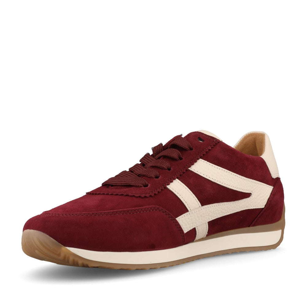 Gabor Ladies 6032.01.004 Globe Trainer In Burgundy/Cream