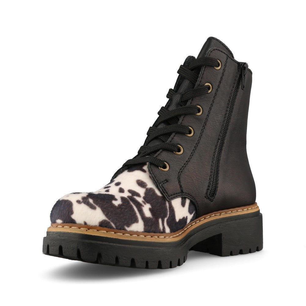 Rieker Ladies 72617-01 Lace Boot In Black