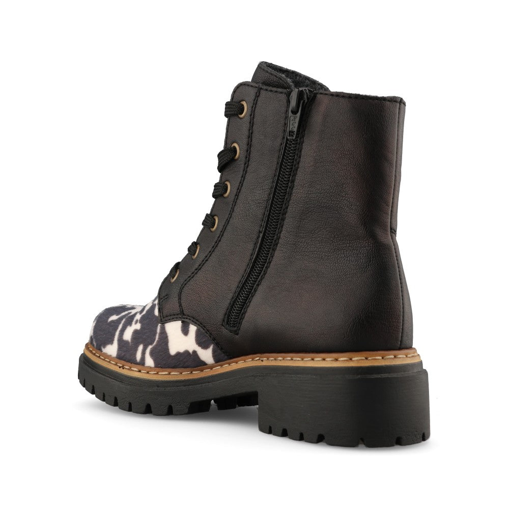 Rieker Ladies 72617-01 Lace Boot In Black