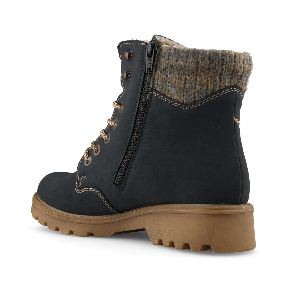 Rieker Ladies 73220-14 Lace Boot In Blue