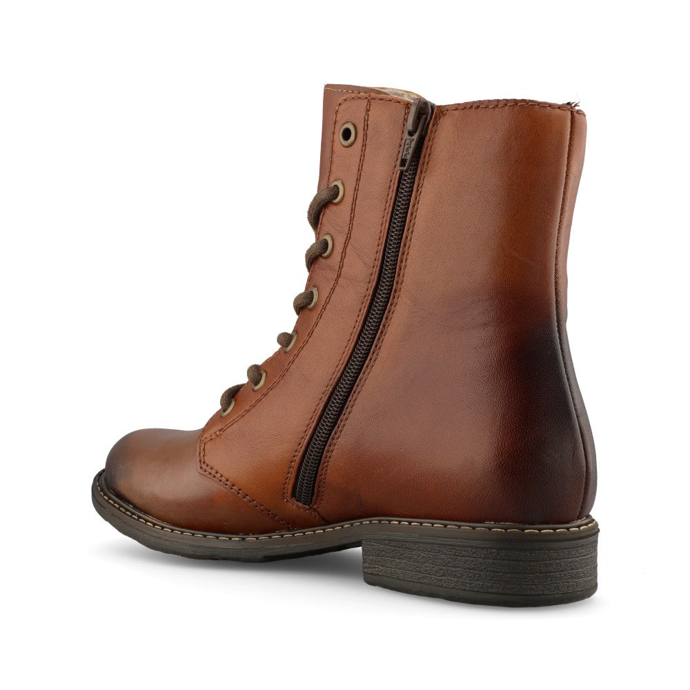 Rieker Ladies 74805-22 Lace Boot In Brown