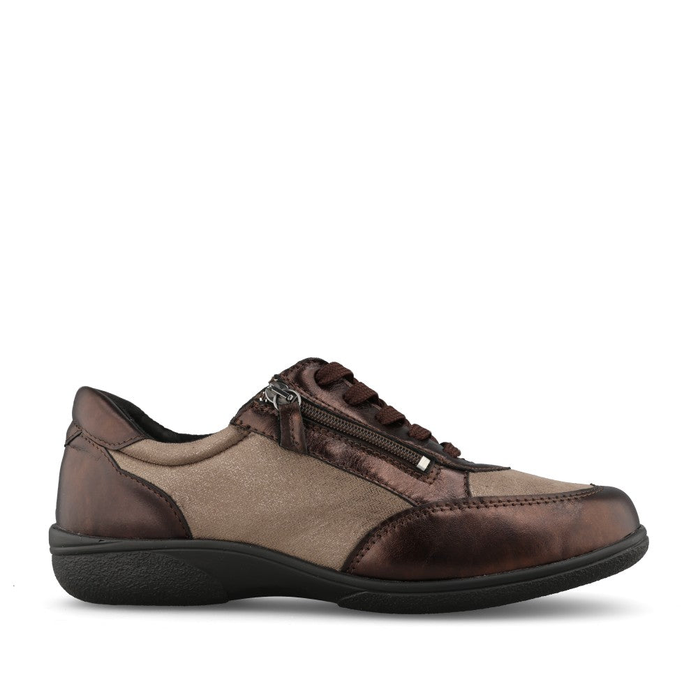 Ladies Wayfaring 75374B 2v Laced Shoe In Taupe Metalic Multi