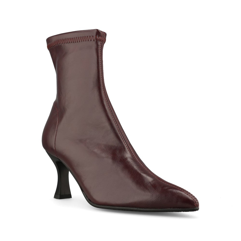 Miss Elastic Ladies 78042 Stretch Ankle Boot In Burgundy