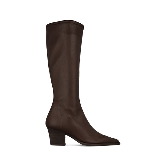 Miss Elastic Ladies 78150 Stretch Long Leg Boot In Dark Brown