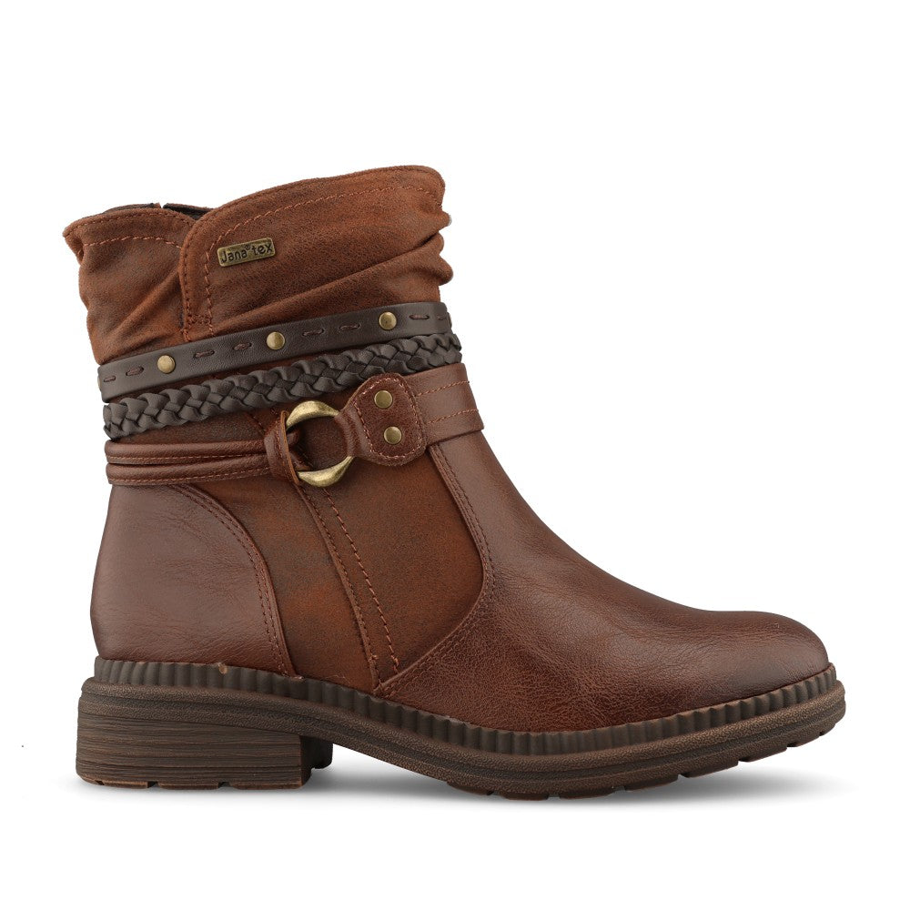Jana Ladies 8-25464 Ankle Boot In Cognac