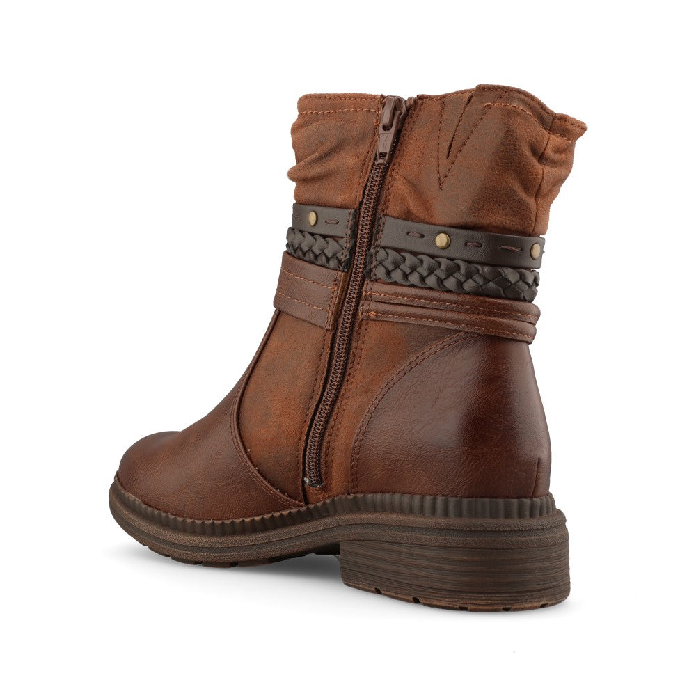 Jana Ladies 8-25464 Ankle Boot In Cognac
