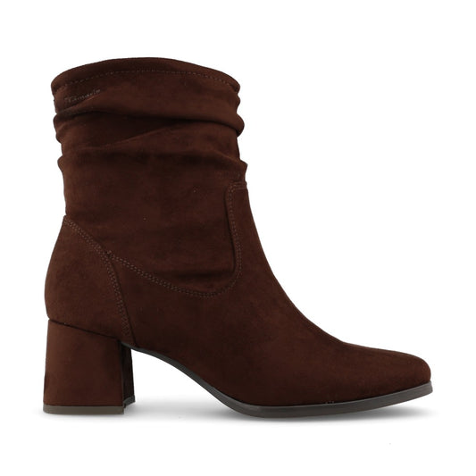 Tamaris Comfort Ladies 8-85301 Mid Heel Ankle Boot In Mocha