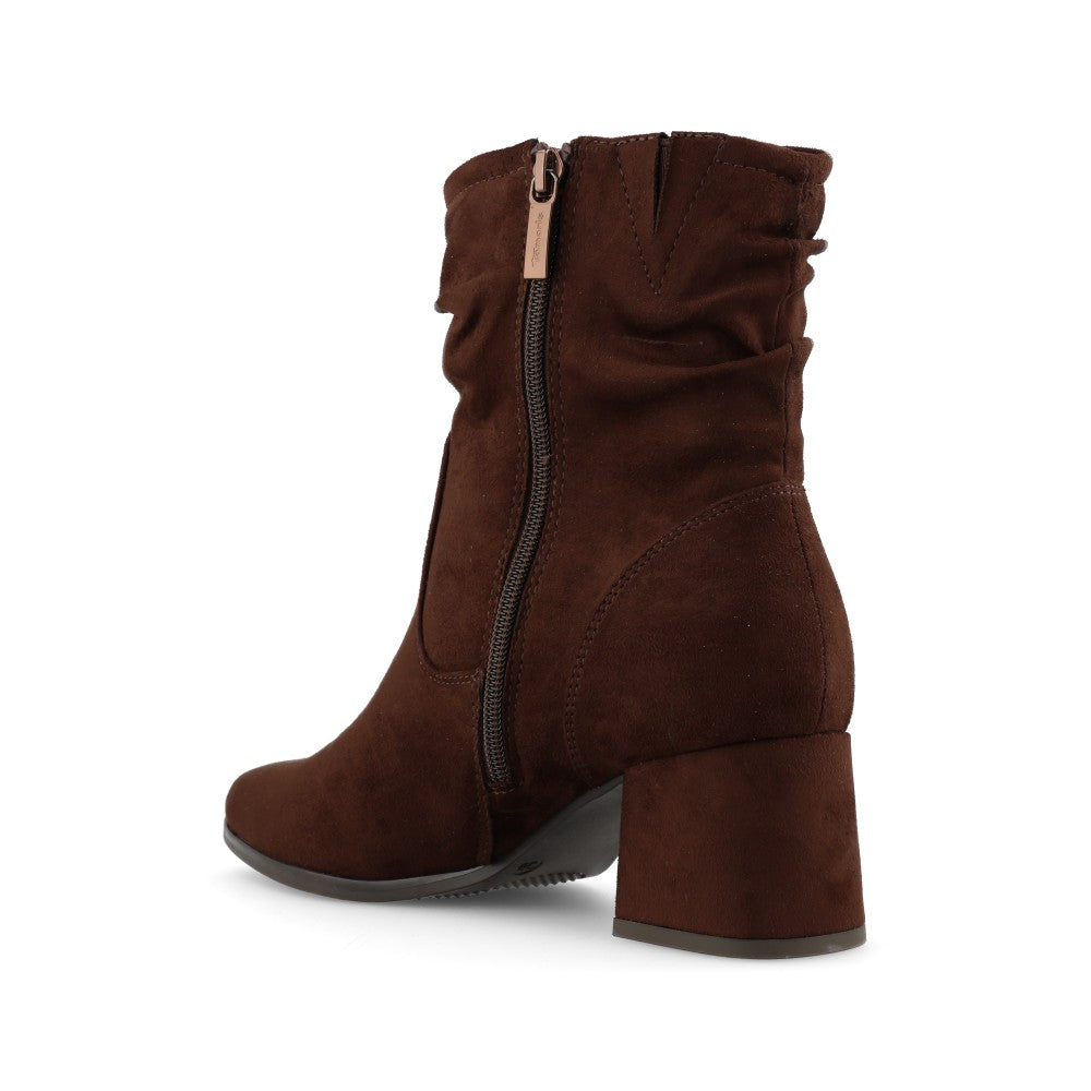 Tamaris Comfort Ladies 8-85301 Mid Heel Ankle Boot In Mocha