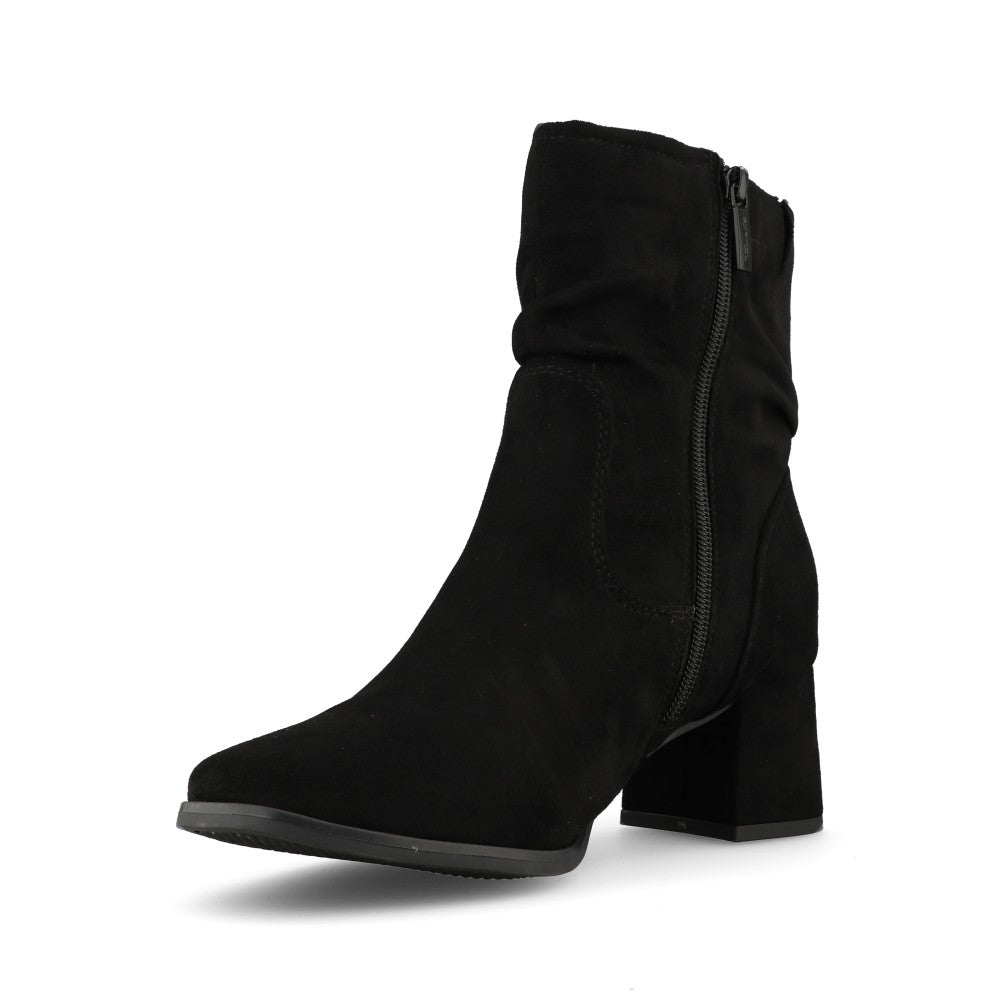 Tamaris Comfort Ladies 8-85301 Mid Heel Ankle Boot In Black