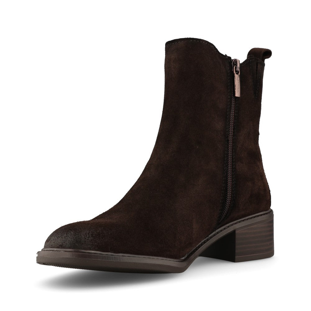Tamaris Comfort Ladies 8-85311 Suede Ankle Boot In Mocha