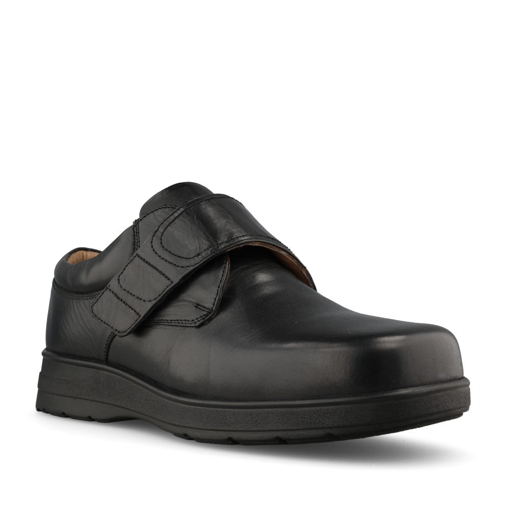 Mens Benny 80212A 6v Extra Wide Velcro Shoe In Black