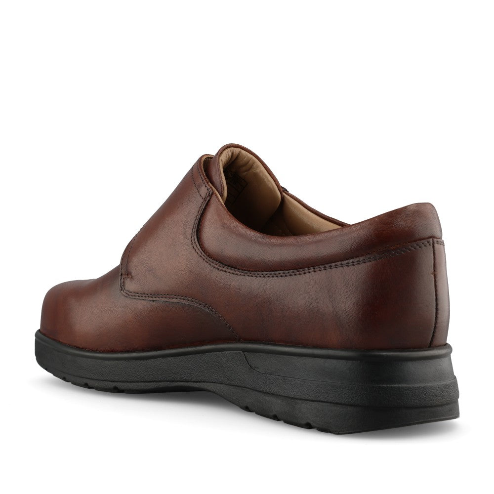 Mens Benny 80212A 6v Extra Wide Velcro Shoe In Brown