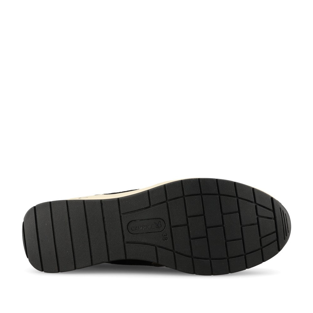 Caprice Ladies 9-23300 Wedge Laced Trainer In Black