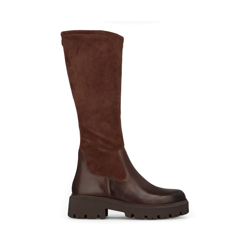 Caprice Ladies 9-26509 Chunky Sole Knee High Boot In Dark Brown