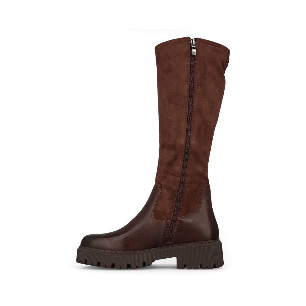 Caprice Ladies 9-26509 Chunky Sole Knee High Boot In Dark Brown