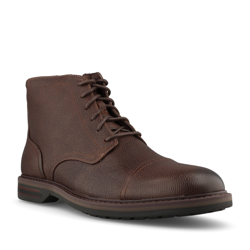 Clarks Mens Aldwin2 Cap Leather G-fit Boot In Brown