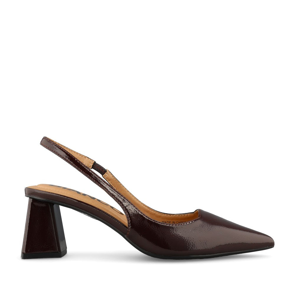 Bianco Ladies Biamaralyn Slingback Patent 11240941 Court Shoe In Burgundy