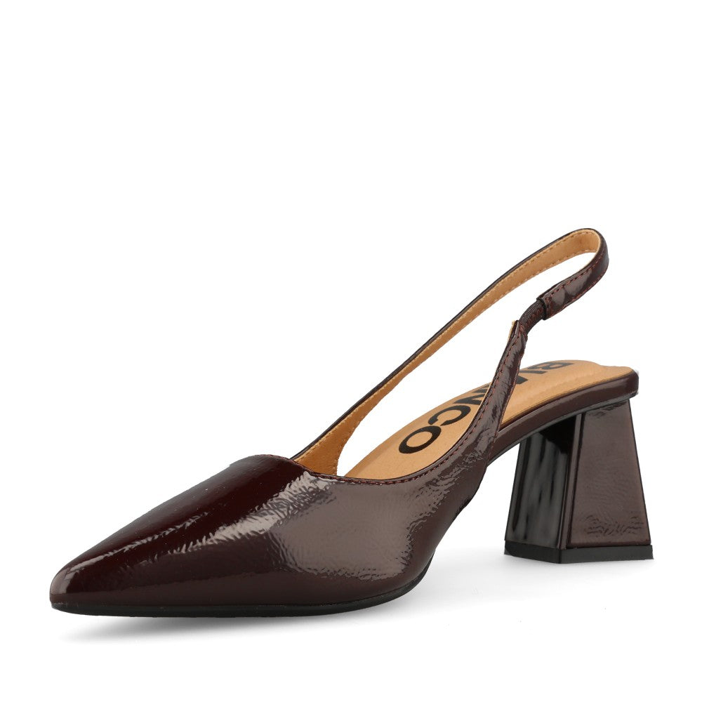 Bianco Ladies Biamaralyn Slingback Patent 11240941 Court Shoe In Burgundy