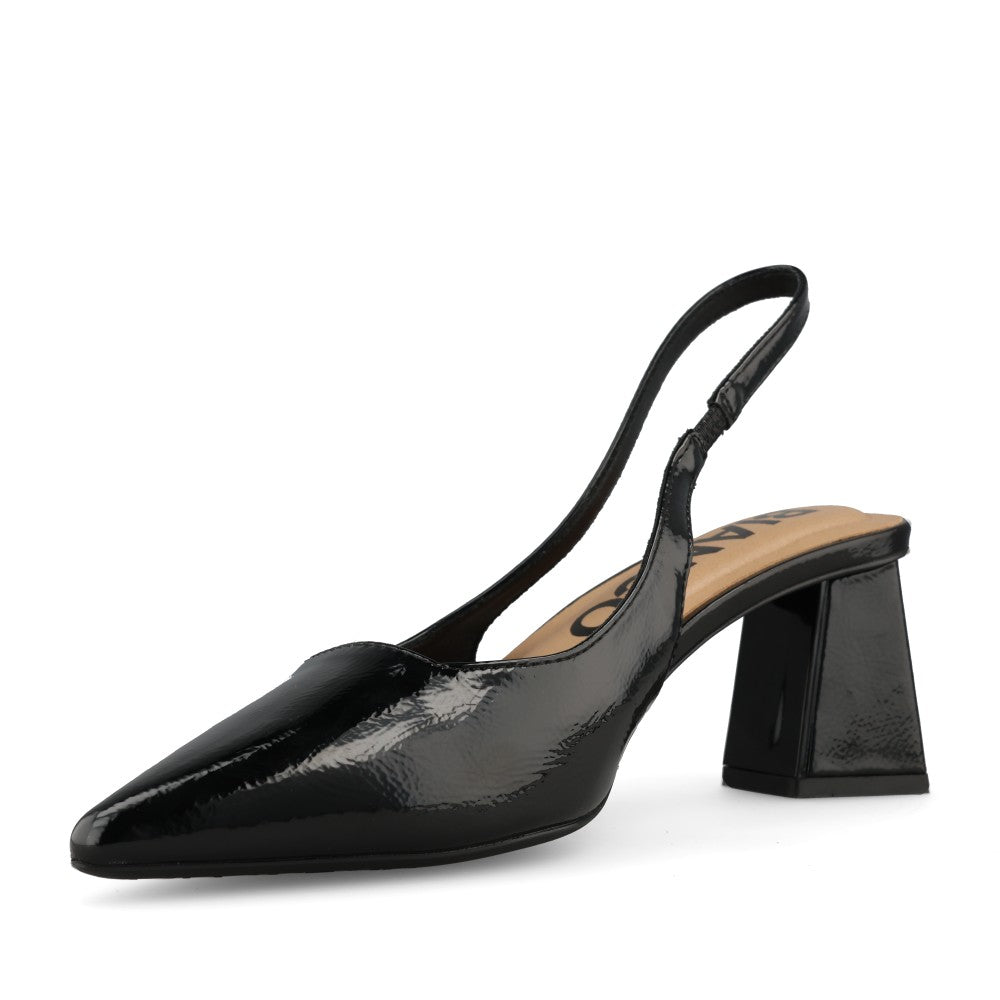 Bianco Ladies Biamaralyn Slingback Patent 11240941 Court Shoe In Black