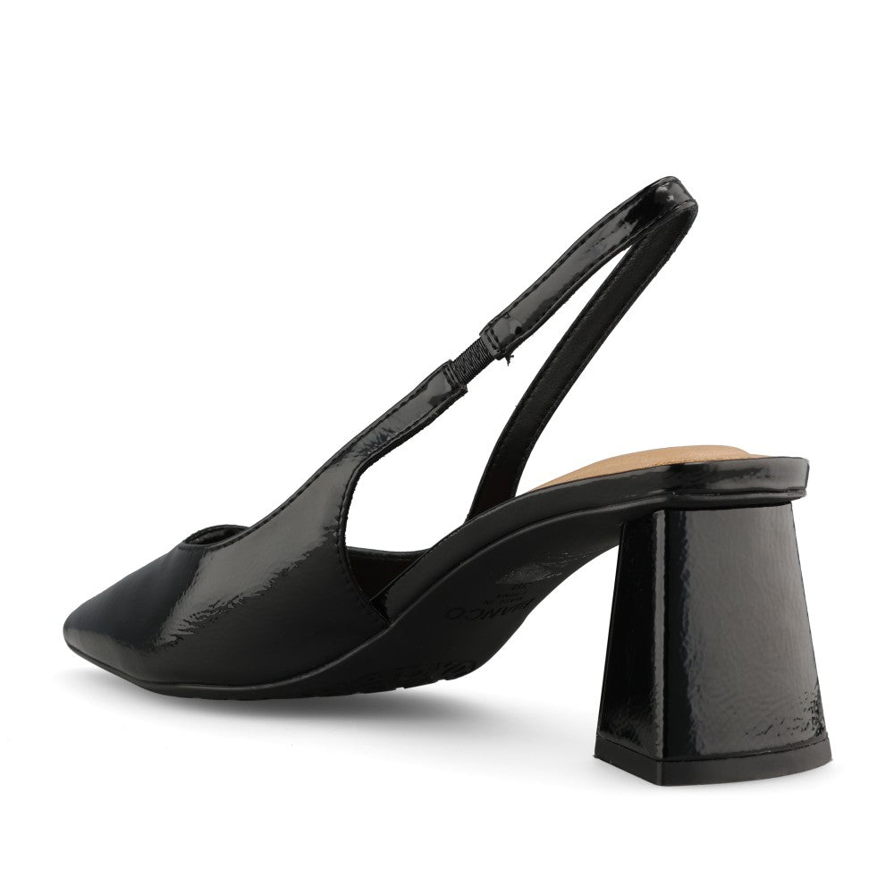 Bianco Ladies Biamaralyn Slingback Patent 11240941 Court Shoe In Black
