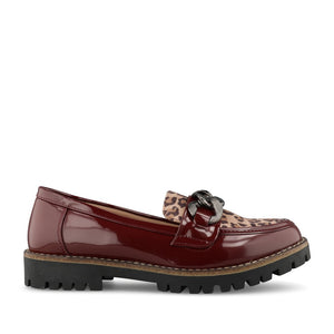Shoes By Emma Ladies Bombay Shoe In Burgundy Patent/Leopard