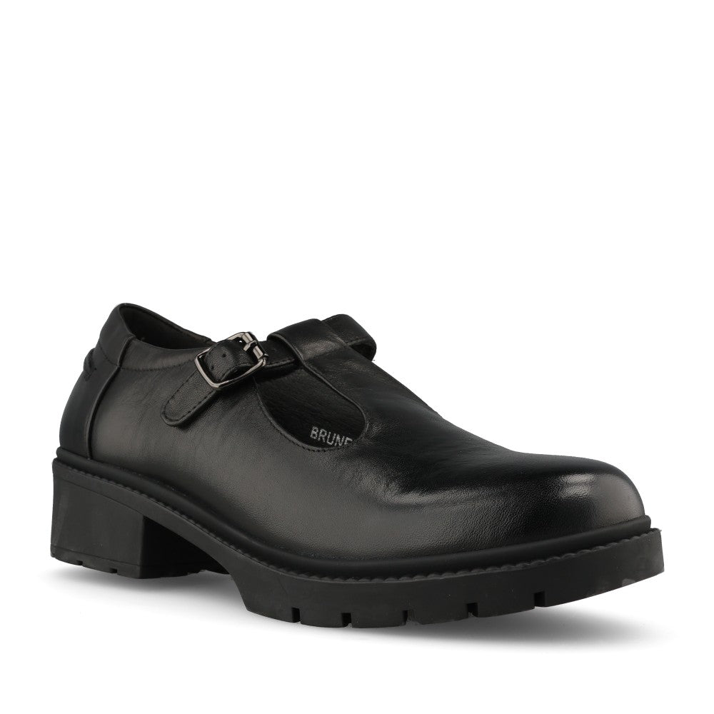 Girls Brunel T-bar Shoe In Black