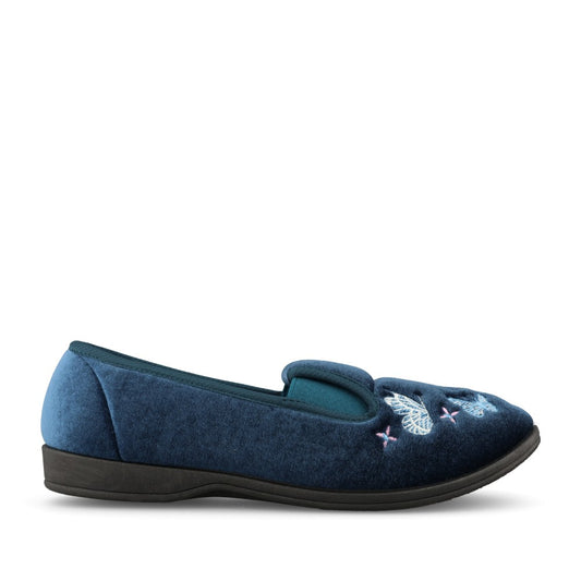 Ladies Cherish Full Slipper In Navy/Blue