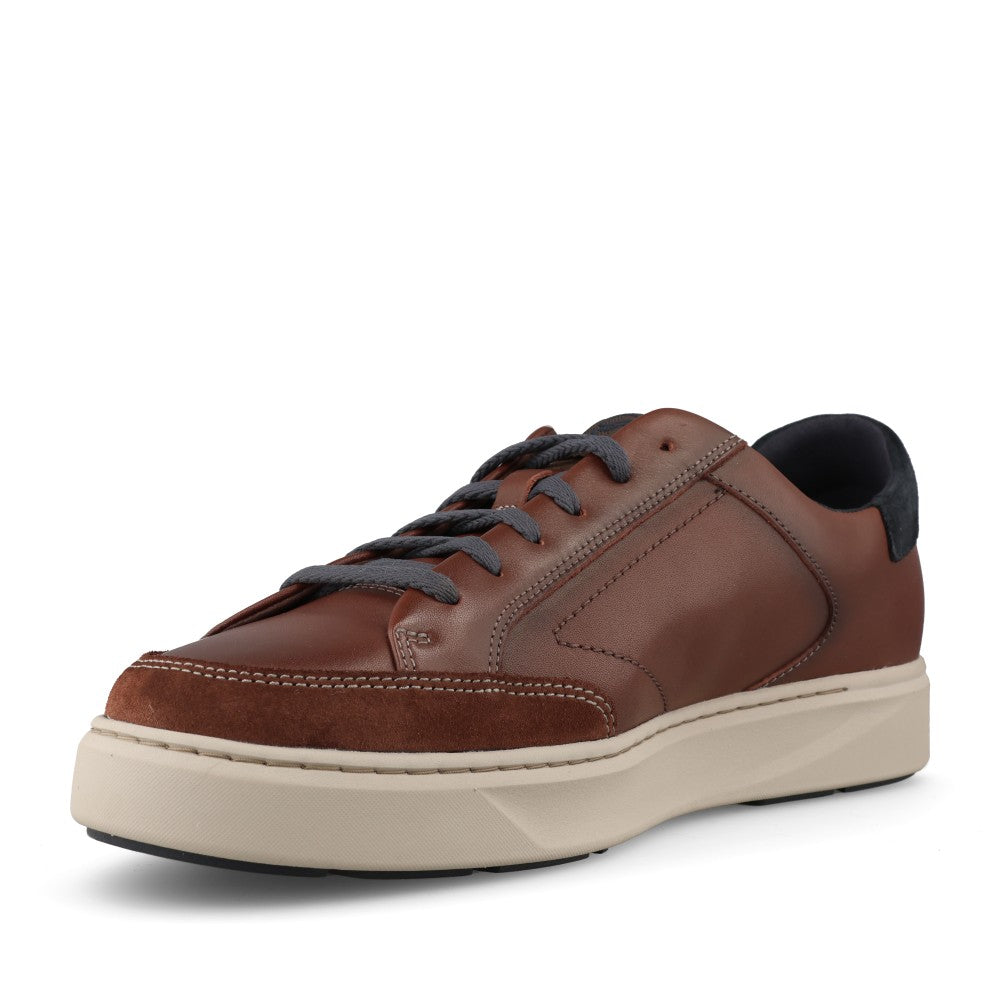 Mens Code C Tie G-fit Leather Trainer in Mahogany