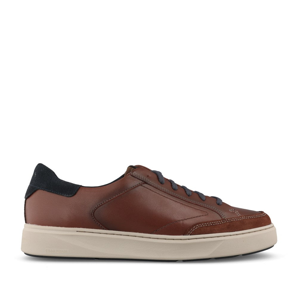 Mens Code C Tie G-fit Leather Trainer in Mahogany